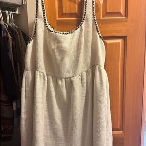 Cider Ivory Tweed Dress with Black Trim